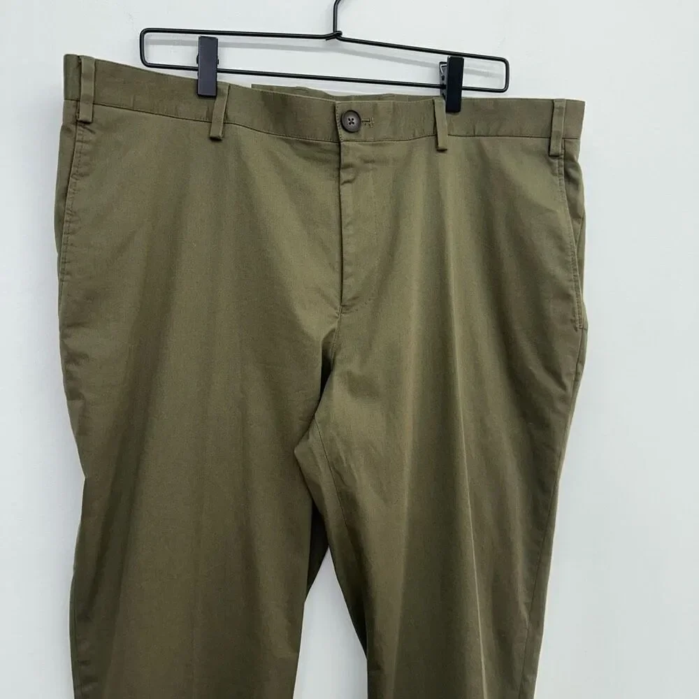 Moss 1851 Men’s Organic Cotton Blend Olive Green Tailored Ankle Pant Suit DIFFER